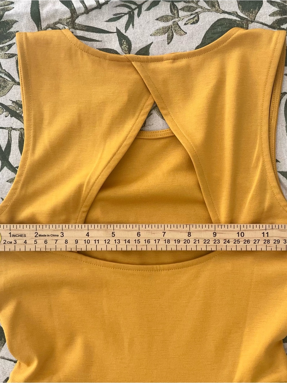 H&M Fit & Flare Mini Dress Open Back Size XS Mustard Yellow Gorpcore Skater - Picture 8 of 14